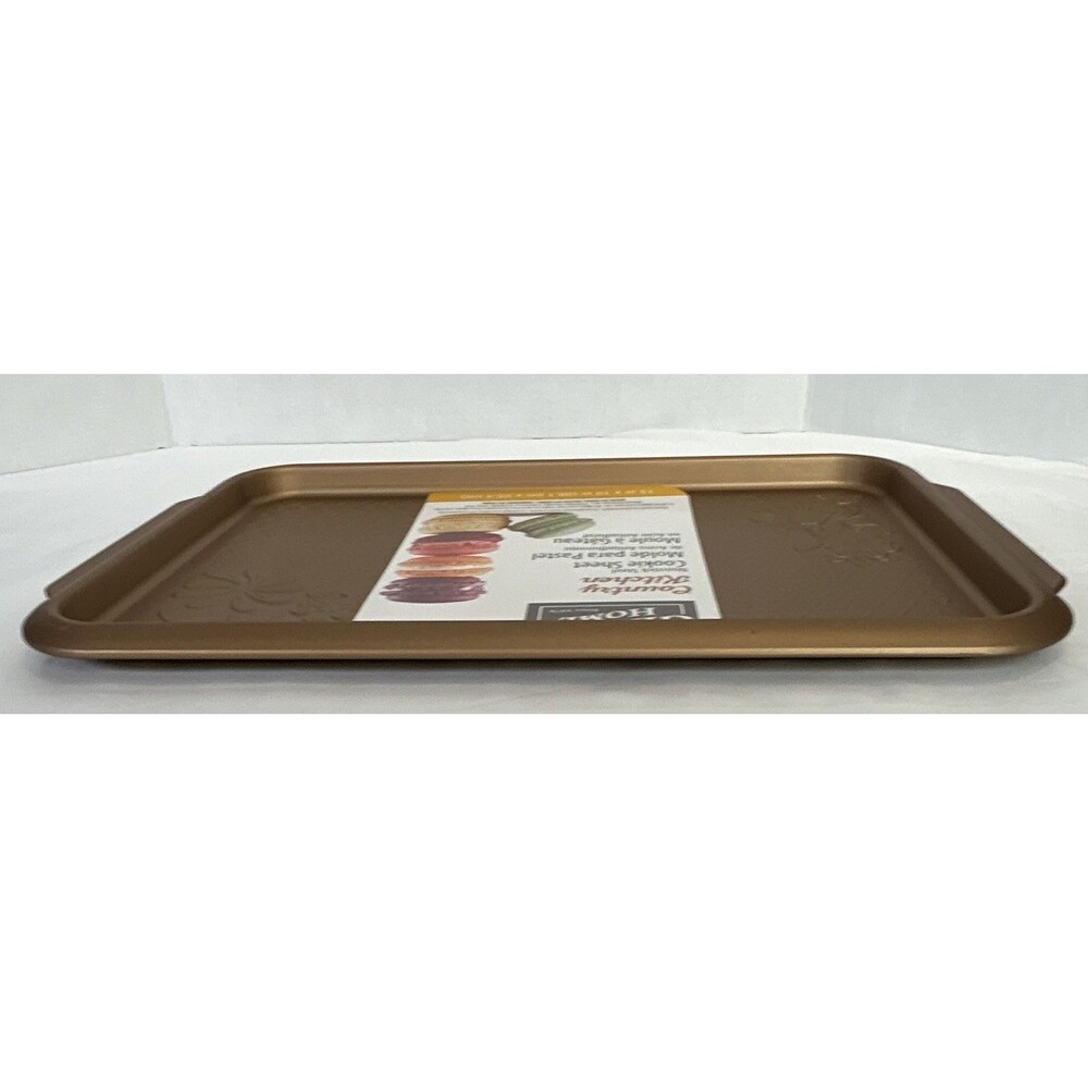 Gibson Home Country Kitchen Embossed Nonstick Steel Cookie Sheet 15x10 Copper - Picture 5 of 6